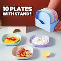 10pcs Kitchen Plate & Dumpling Maker Set – Food Grade, Multi-Use, Random Colors