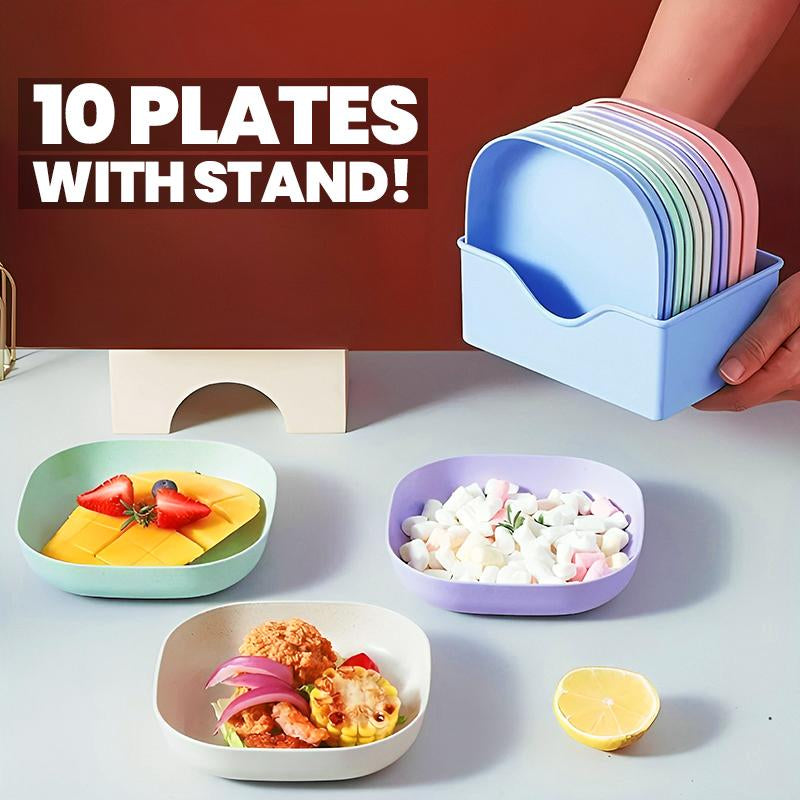 10pcs Kitchen Plate & Dumpling Maker Set – Food Grade, Multi-Use, Random Colors