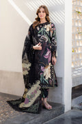 All-Over Printed Embroidered Black Lawn Dress with Chiffon Dupatta – Unstitched Summer Collection 2026