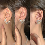 Korean Zircon And Pearl Butterfly front back earrings | Luxury Look Artificial Earrings | Girls Earrings | Women Earrings