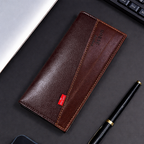 Dual Tone Long Wallet with 14 Card Slots & Zipper Pocket – Stylish Unisex Wallet