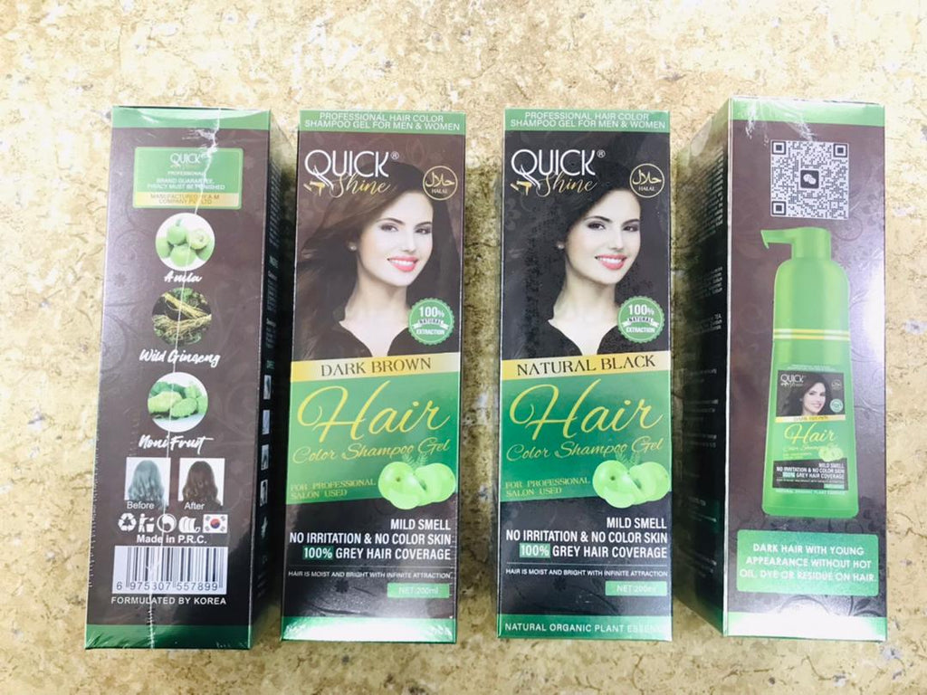 Quick Shin Professional Hair Colour Shampoo Gel For Men And Women With Korean Ingredient - 200ML
