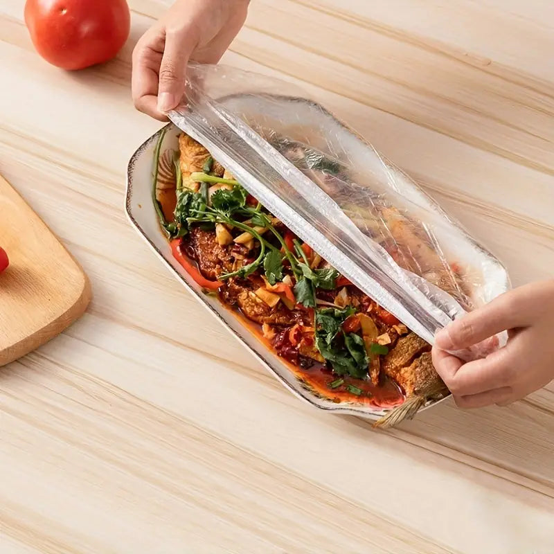 Disposable Plastic Wrap Covers Elastic Tight Food Grade Fresh Keeping Dust Proof Insect Proof Kitchen Accessories
