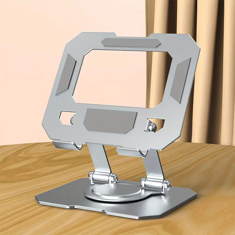 360° Rotating Metal Tablet &amp; Mobile - Adjustable, Foldable, and Portable Desk Mount with Cooling Design for Phones, Tablets, and Small Devices, Device Cooling Stand | Stainless Steel Stand, Tablet Holder Stand - Random Color