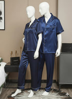Couple Matching Pajama Set – Short Sleeve Top & Long Pants | SKU DC-C002 ~ (4Pcs)