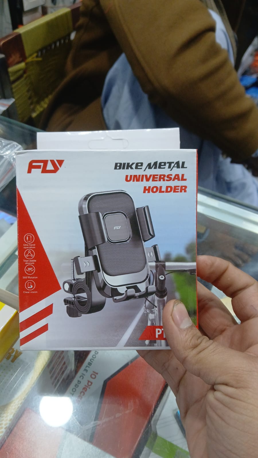 Fly Bike Metal Universal Holder – Durable Handlebar Mount for Phones & Devices, Secure Grip for Cycling