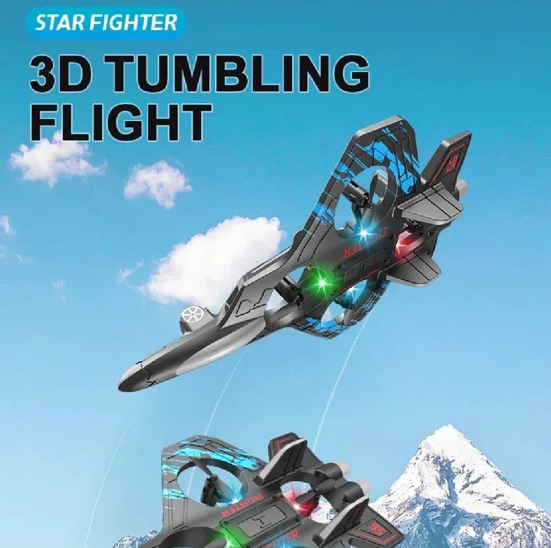 Premium RC Fighter Jet Plane – 2.4G Remote Control Foam Airplane Toy with Lights | High-Speed Glider | Helicopter Style Stunt Aircraft for Kids & Adults