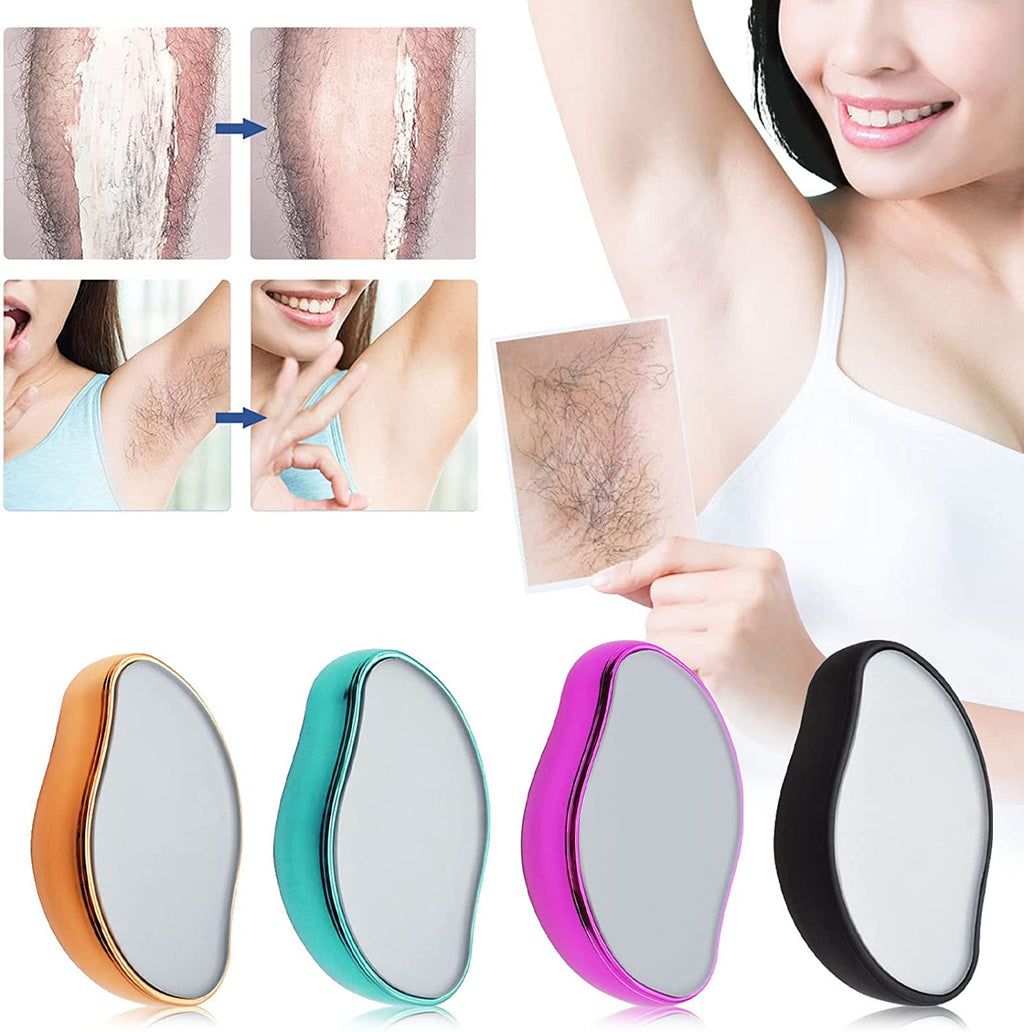 Crystal Hair Eraser – Magic Painless Hair Remover Stone for Men & Women | Reusable Exfoliating Epilator for Legs, Arms & Back | Smooth & Silky Skin (Random Color)