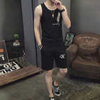 Men's Summer Sando & Shorts Set – Stretchable Cotton Jersey Fabric, Soft Breathable Sleeveless Top and Comfortable