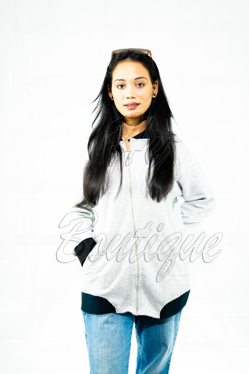 Winter Collection Women’s Plain Grey Jacket | Stylish & Warm Outerwear | Elegant Winter Fashion for Ladies