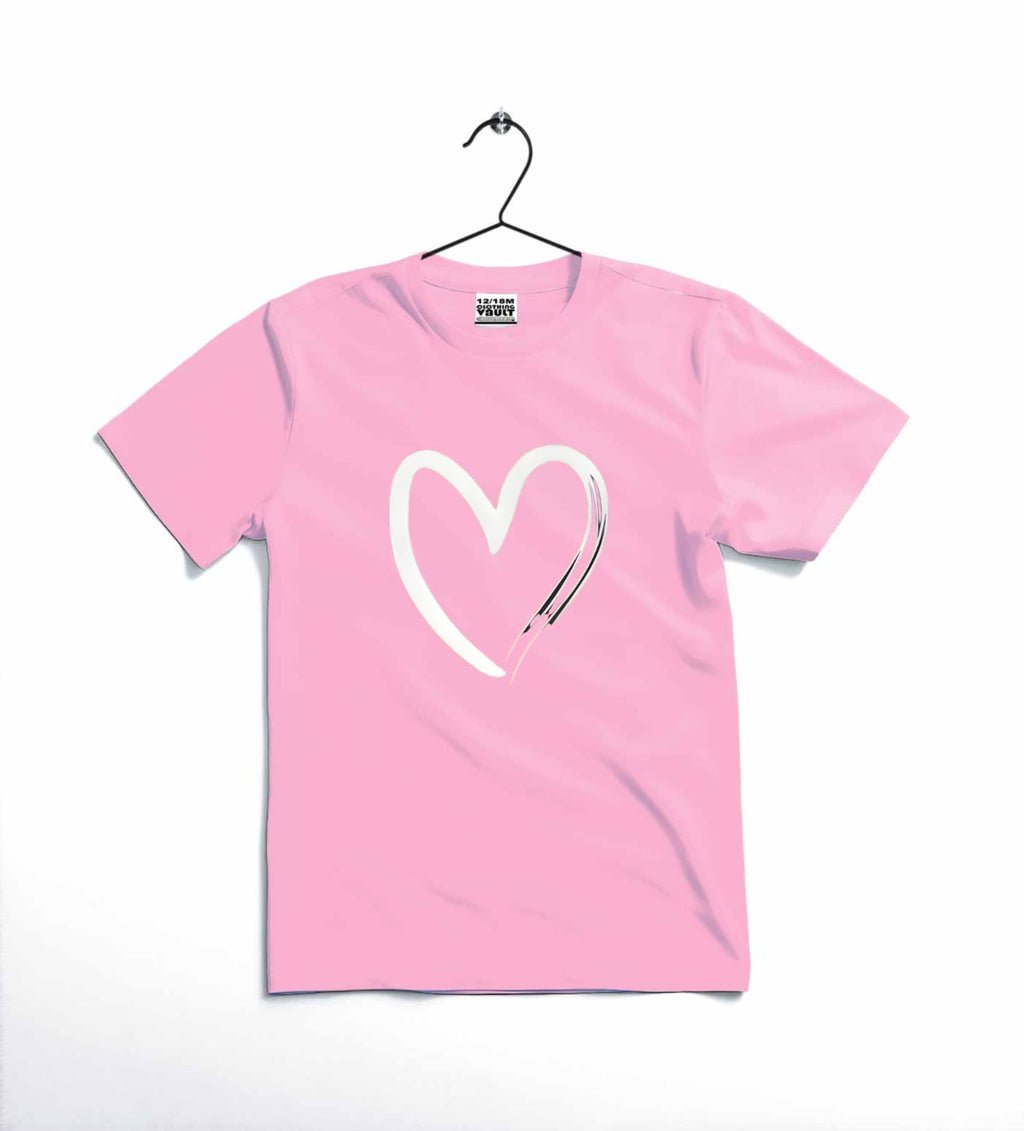 Heart Printed Kids T-Shirt – Soft Cotton Casual Tee for Toddlers & Kids