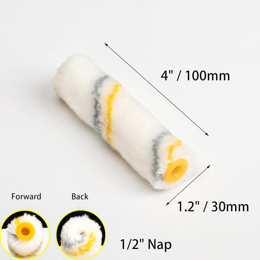 Mini Paint Roller Refill 4 Inch – High Quality Paint Roller Sleeve for Smooth Wall Finishing (10 PCs)