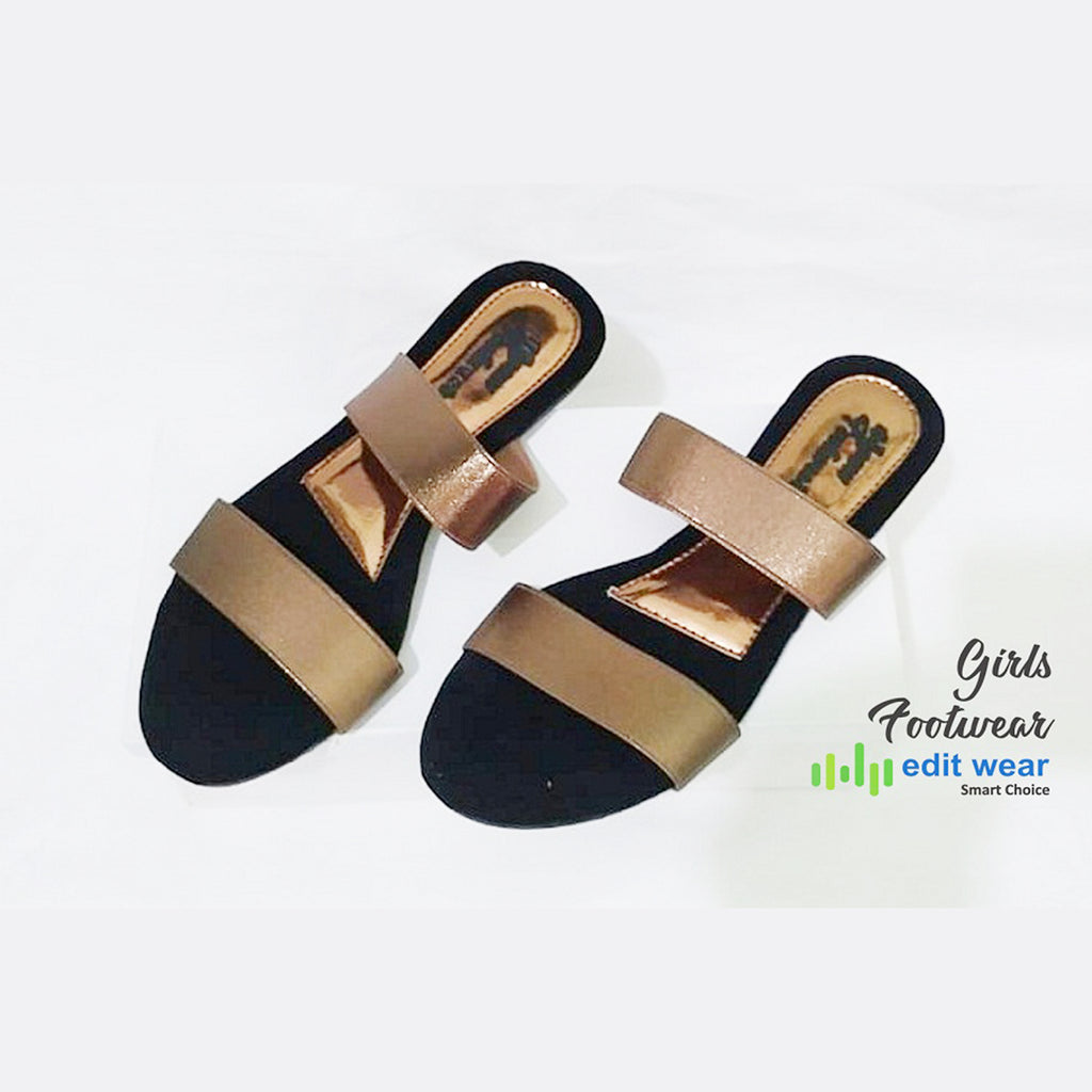 Ladies Casual & Party Wear Flat Slippers – Stylish Elastic Work Design | Comfortable Indoor & Outdoor Sandals for Women