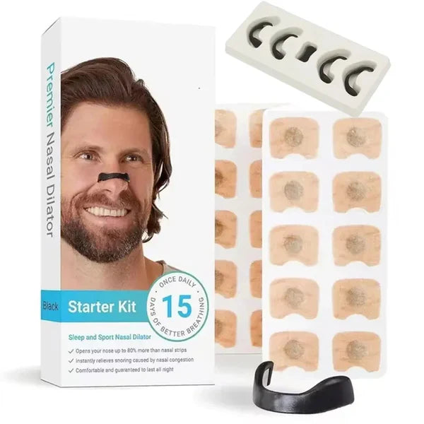 Magnetic Nose Strips,Sleepco Nasal Dilator Starter Kit /  Next-Gen BreathIn Nosel Strips / Magnetic Nose Clips