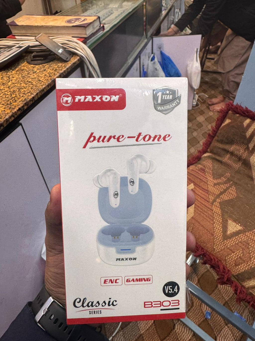 Maxon B303 Wireless Earbuds – ENC + Gaming Mode, 6hrs Playtime, 10m Range, Touch Control, 130hrs Standby