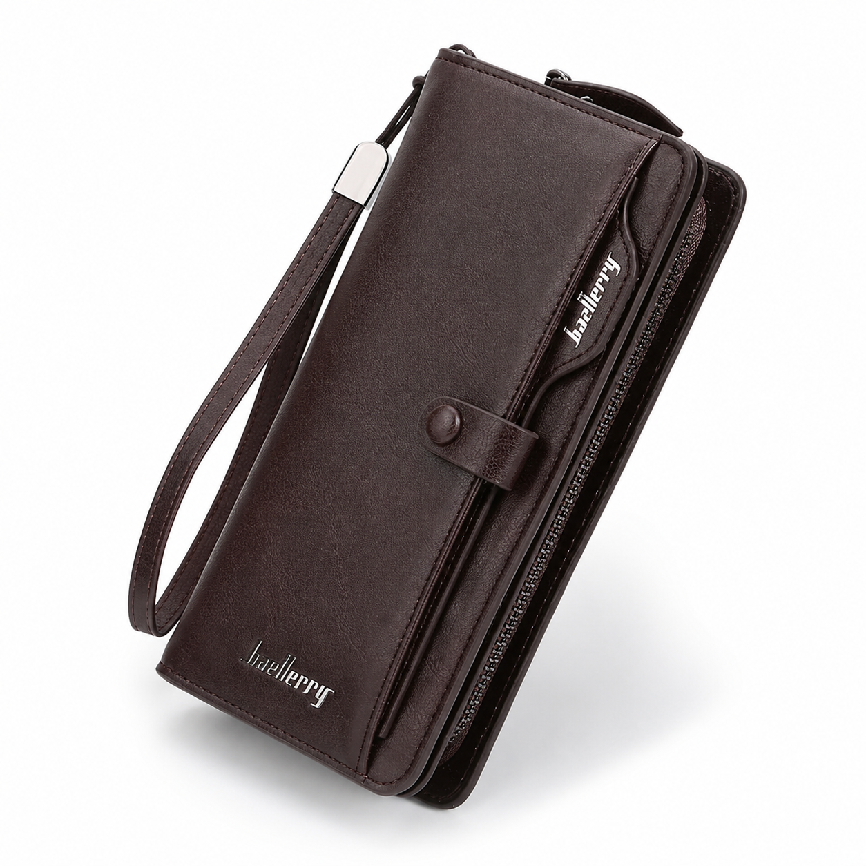 Balebaily Long Zipper Wallet for Men & Women PU Leather Wallet with 15 Card Slots Phone Pocket and Photo Window