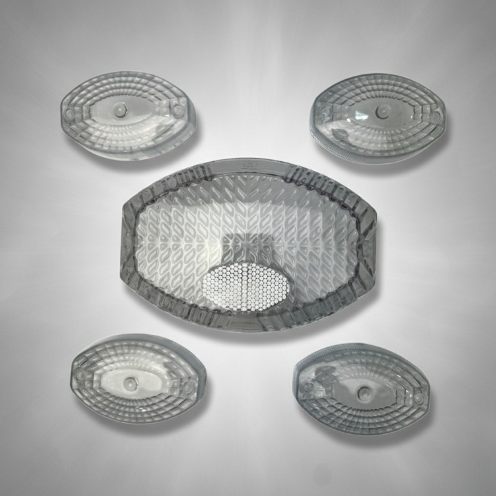 Indicator Cover And Backlight Cover For 125Cc Bikes Crystal White And Smog Color Set of 5 Pcs