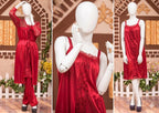 3 Pcs Premium Silk Satin Nightwear Set with Lace Trim for Women – Camisole, Shorts & Robe | Free Size