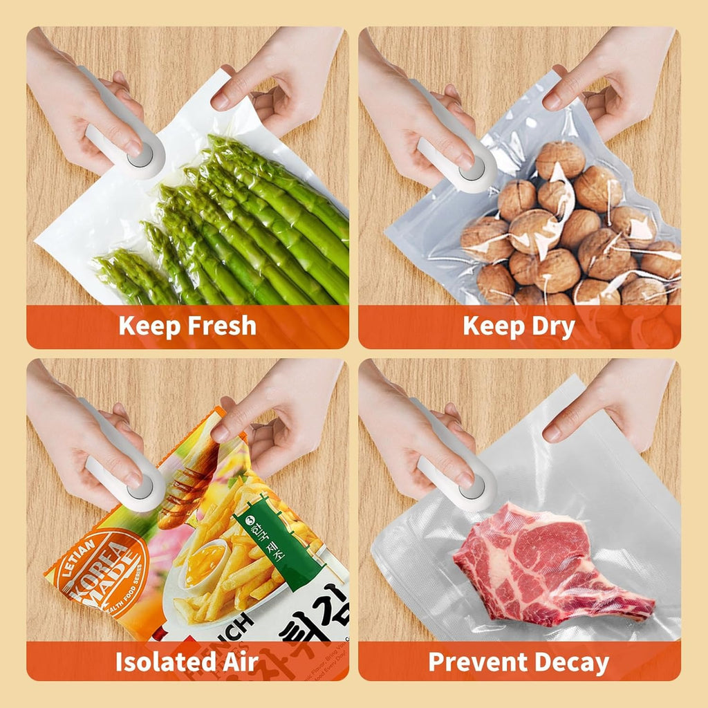 1 Pc Mini Heat Sealing Machine 2-in-1 Cutter & Sealer | USB Rechargeable Food Bag Sealer for Snacks & Storage (Random Color)