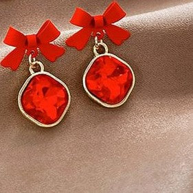 AWJ-166 Bow Shape Korean Earrings – Elegant Fashion Jewellery, Stylish Accessory for Women
