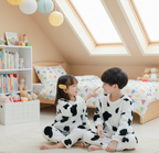 Ultra-Soft Fleece Kids Cow Print Pajamas | Plush Flannel Winter Loungewear Set for Boys & Girls