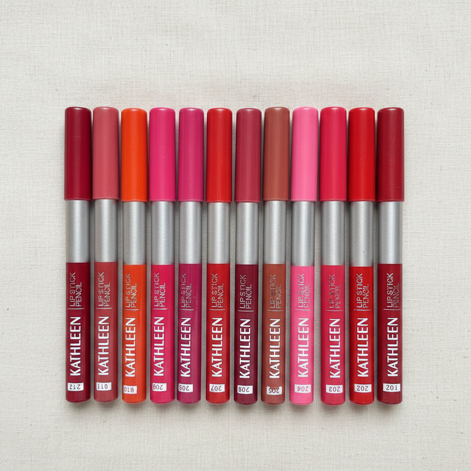Kathleen High Pigmented Lip Pencil – Smooth Creamy Texture | Multicolor Shades | Pack of 6 & 12