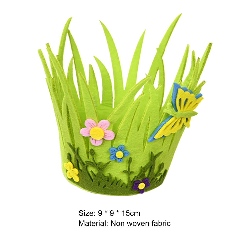 Easter Baskets – Portable Round Non-Woven Buckets for Kids & Adults | Small Woven Party & Birthday Decoration Supplies