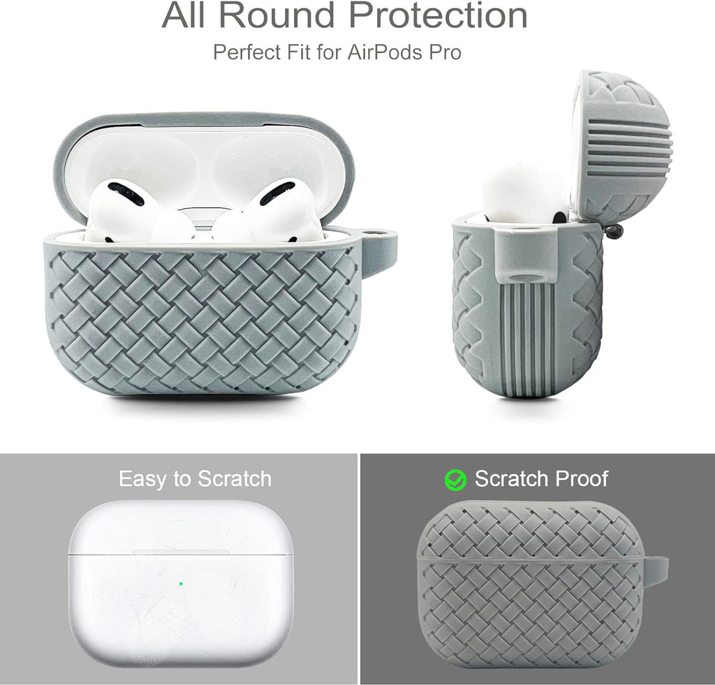 Silicone Breathable Braided Case Cover – Soft TPU Protective Charging Case (Random Color)