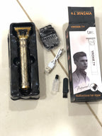 Metal Body Vintage T9 Hair Trimmer for Men – Professional USB Rechargeable Beard & Hair Cutting Machine | Precision Shaver with Powerful Motor