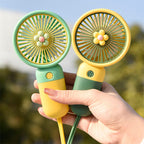 3 Speed Rechargeable Hand Fan – Mini Handy Fan For Kids With Stand (Random Color)
