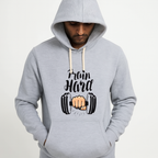 Train Hard Grey Hoodie for Men & Boys – Premium Summer Collection