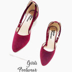 Stylish Velvet Heel Pump Shoes for Ladies – 2 Inch Elegant Party Wear Heels with box