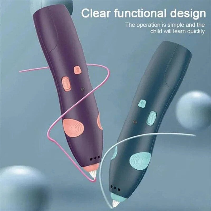 3D Pen for 3D Printing Drawing Pen USB 3D pen plus with safe filament Creative Learning for Children Kids as Toys DIY Arts &amp; Crafts Boy Girls Perfect Gift