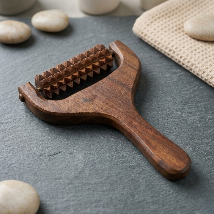 Handcrafted Wooden Scalp, Head, Neck, and Shoulder Massager – Reflexology & Acupressure Roller