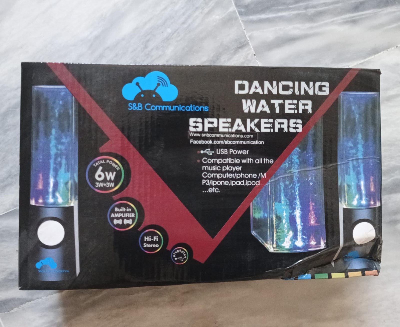 Water Dancing LED Speakers – Colorful Fountain Music Speaker with 3D Sound | USB Powered Portable Desktop Speaker (Random Color)