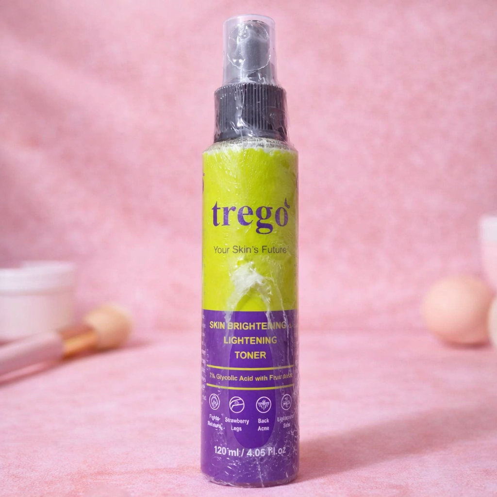 Trego Skin Brightening & Lightening Toner – 7% Glycolic Acid Exfoliating Spray for Face & Body (120ml)