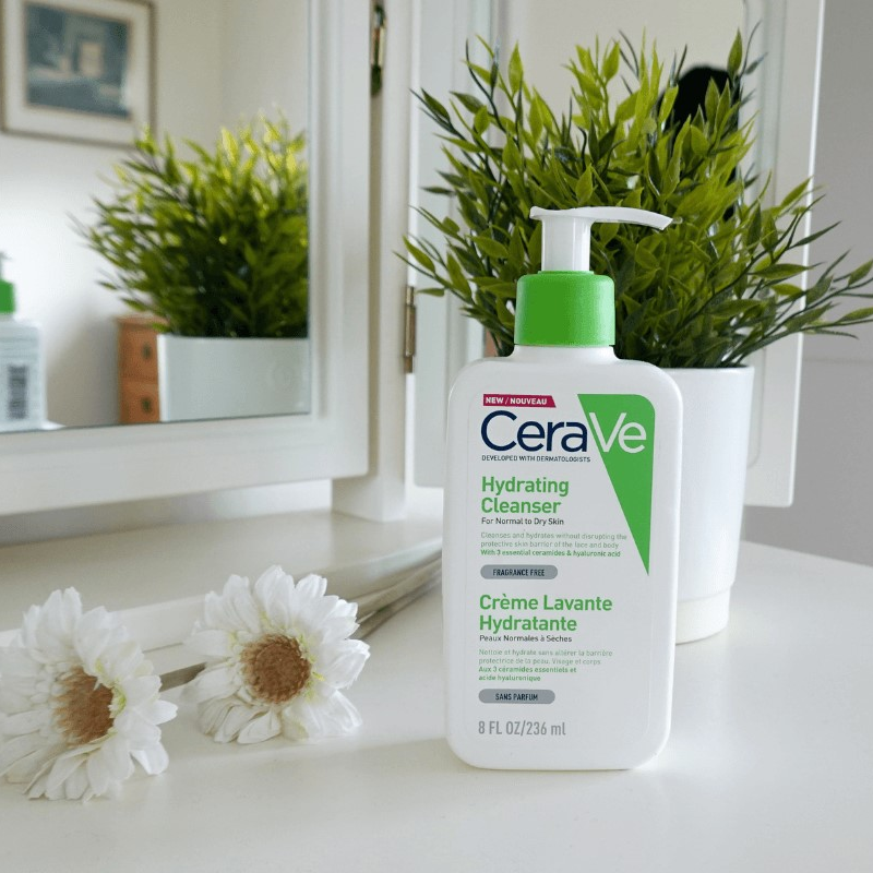 Cerave Hydrating Facial Cleanser 237ml – Gentle Moisturizing Face Wash With Hyaluronic Acid And Ceramides For Normal To Dry Skin