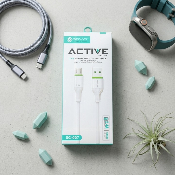 SOVO Fast Charging Micro USB Cable for Android Phones – High Speed Data Sync & Durable Charging Wire