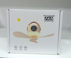 USB Dormitory Camping Small Ceiling Fan Rechargeable With 8 Hour Timer Night Light And 4 Speed Portable Design