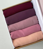 Pack of 5 Hijab With 1Pc 4-in-1 Inner Cap – Gift Set (Mix Colors Without Box)