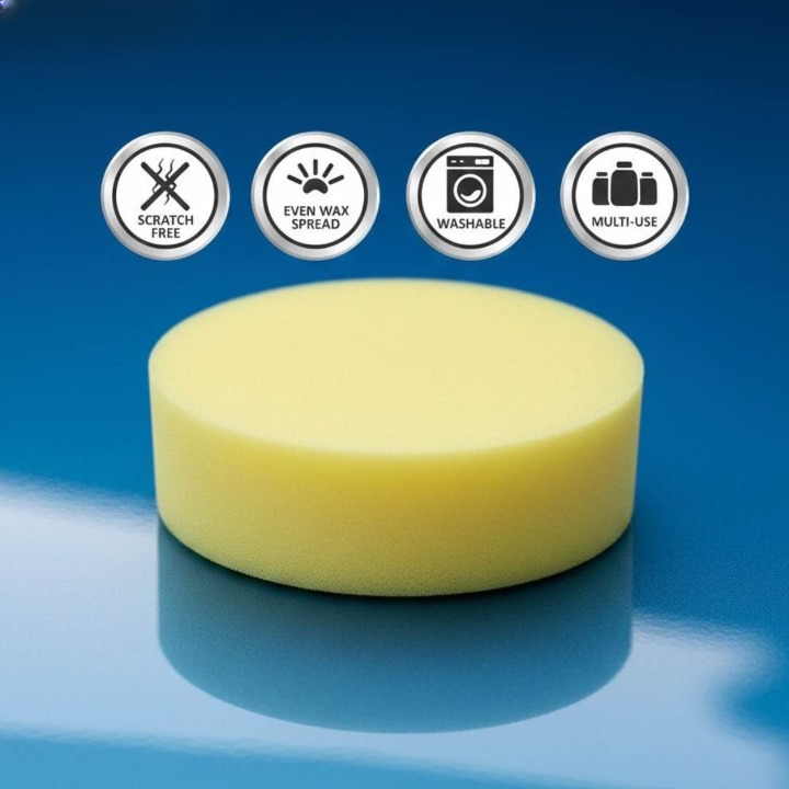 Premium Foam Car Wax Applicator Pad – Soft, Scratch-Free Polishing Sponge for Wax, Polish & Car Detailing THREE GUYS