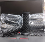Cafe Racer Diamond Style Rubber Handlebar Grips with Bar Ends – Black (Pair)