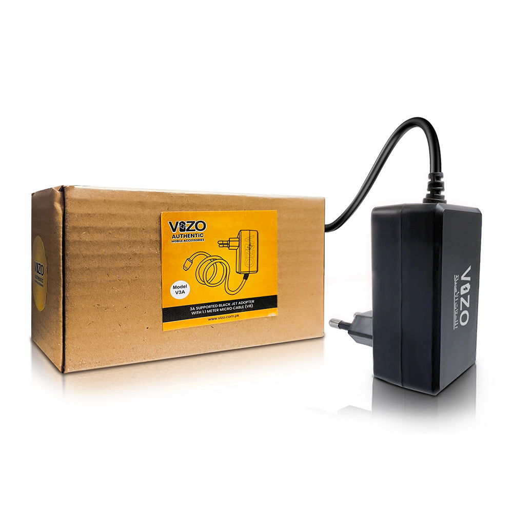 V3A Wall Charger with Built-In Micro USB Cable | Vizo V3A Charger - Best Quality Charger For Mobile Phone - Android Charger