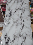 Self Adhesive White Marble Sheet Sticker For Kitchen, Cupboard, Wall – Anti Oil And Heat Resistant Wallpaper (60 x 200 cm)