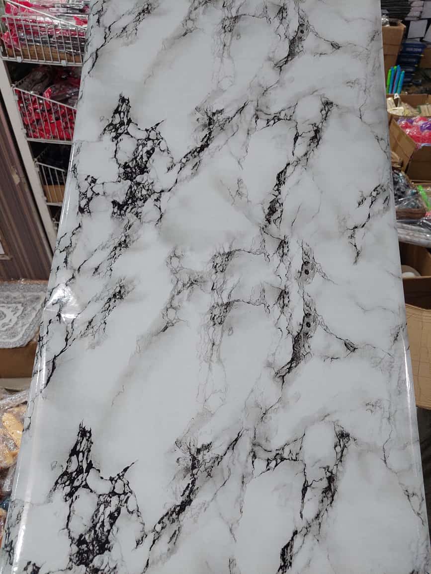 Self Adhesive White Marble Sheet Sticker For Kitchen, Cupboard, Wall – Anti Oil And Heat Resistant Wallpaper (60 x 200 cm)