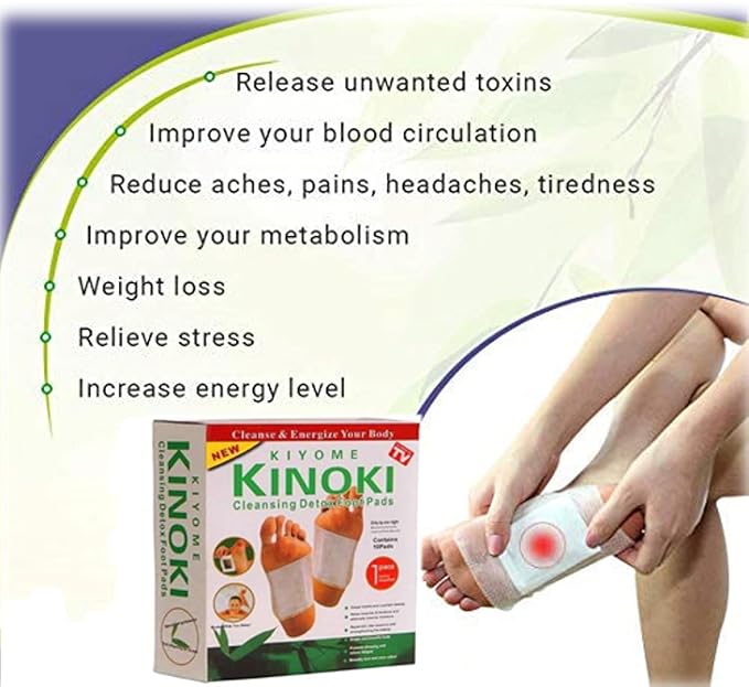 Kiyome Kinoki Detox Foot Pads | Pain-Free Cleansing Pads for Toxin Removal, Stress Relief &amp; Improved Vital Organ Function | Red &amp; Blueberry Variants (Random Variant)