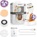 Cnaier 4 in 1 Electric Cleanser | Facial Cleansing Brush &amp; Massager - Face Brush Set | Electric Rotating Face Scrubber for Deep Cleaning, Exfoliating, Blackhead Removing AE-8286