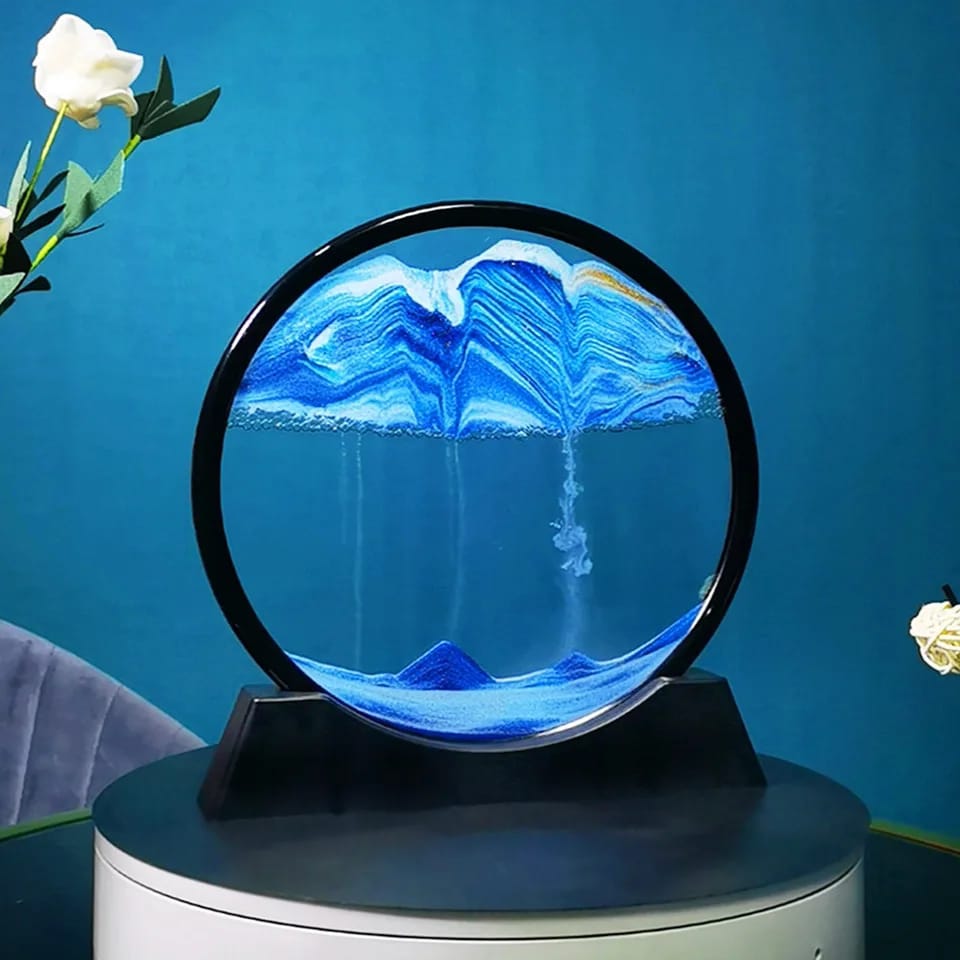 3d Moving Sandscapes Frame |  Moving Sand Lamp frame ( Random Color )7inch