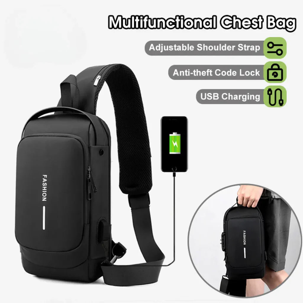 Chest Bag Multifunction Crossbody Sport Running Travel Sling Pack Anti-theft for  Men (Random Color)