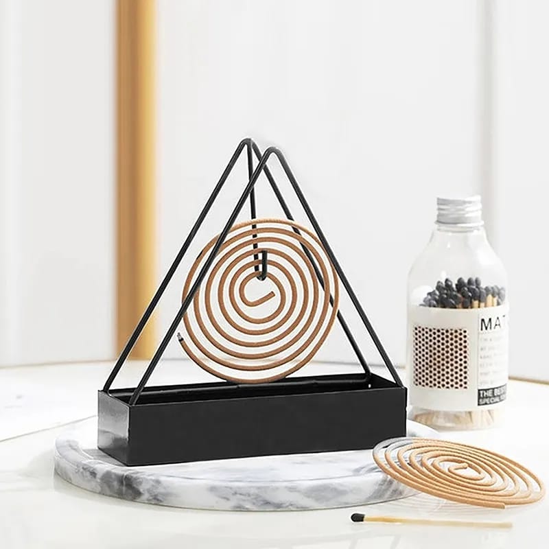 Simple Triangle-shaped Iron Mosquito Coil Holder Creative Hanging Or Standing Incense Burner